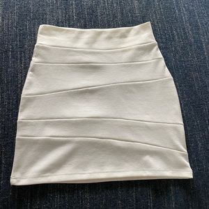 White Stretchy Mini Skirt